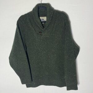 Vintage Unlimited Quest Clothing Green Shawl Collar Pullover Sweater S Dadcore